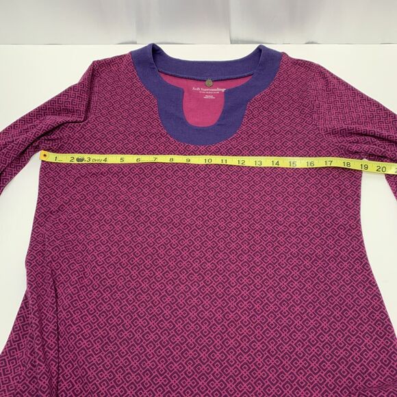 Soft Surroundings Tunic Top Womens Large Purples 3/4 Sleeve Knit Cover up - Picture 12 of 14